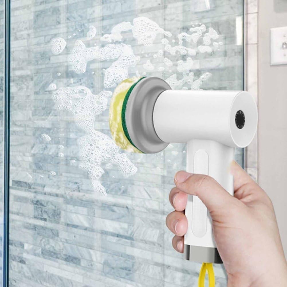 3000mAh 4 in 1 Electric Cleaning Brush, USB Rechargeable Handheld Rotary Scrubber with Heads 2-Speed Speed Adjustment for Sink