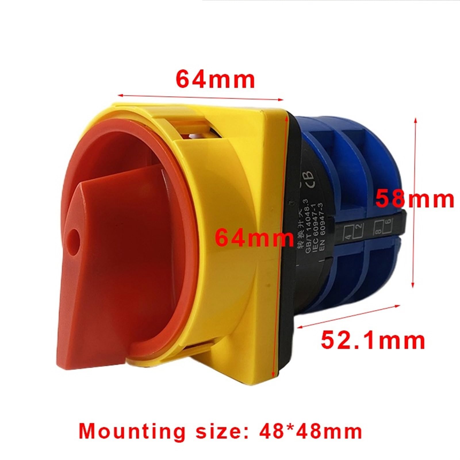 LW26GS-32/04-2 interruptor de leva giratorio candado de encendido y apagado de 2 posiciones 690V 32A interruptores de cambio de 2 polos contacto plateado YMW26 1 Uds
