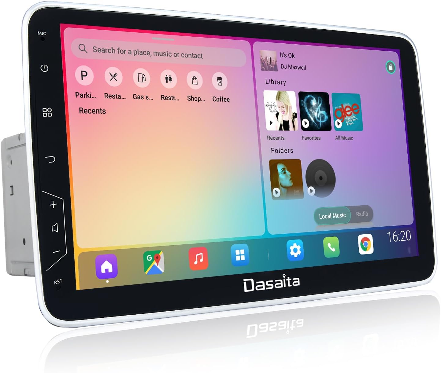 Dasaita 10.2" Double Din Car Stereo Android 11 Head Unit Bluetooth Radio GPS Navigation Multimedia Music Video Player Touch Screen Wireless Carplay PX6 4G 64G Android Auto