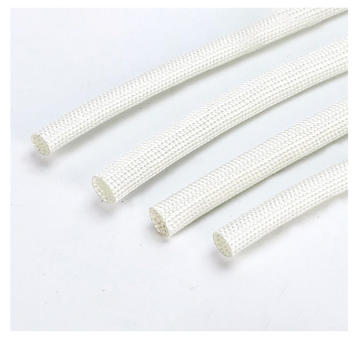 LOMNCHSG Wire Insulation Braid Fire Sleeve, Braided Fiberglass Sleeve High Temperature Insulation Tube 3m 7-50mm White/Black(18mm)