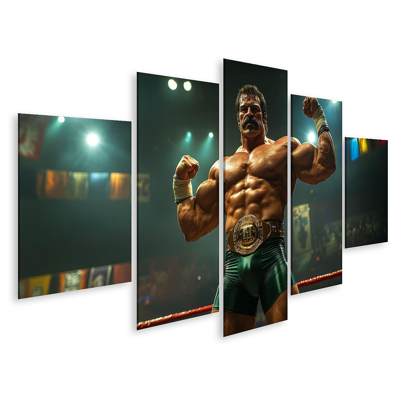 islandburner Quadro su tela Culturisti in gara con cintura di campionato per palestra, appassionati di fitness, palestra, immagini murali poster