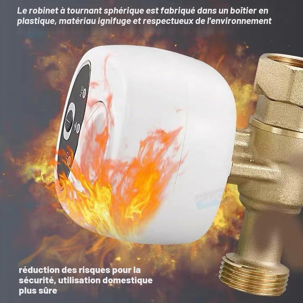 Vanne à Boisseau sphérique Intelligente WiFi, Prise en Charge de la vanne d'arrêt Automatique de l'eau, contrôle par Application, 3 Modes de synchronisation, Alarme de Fuite d'eau et de gaz