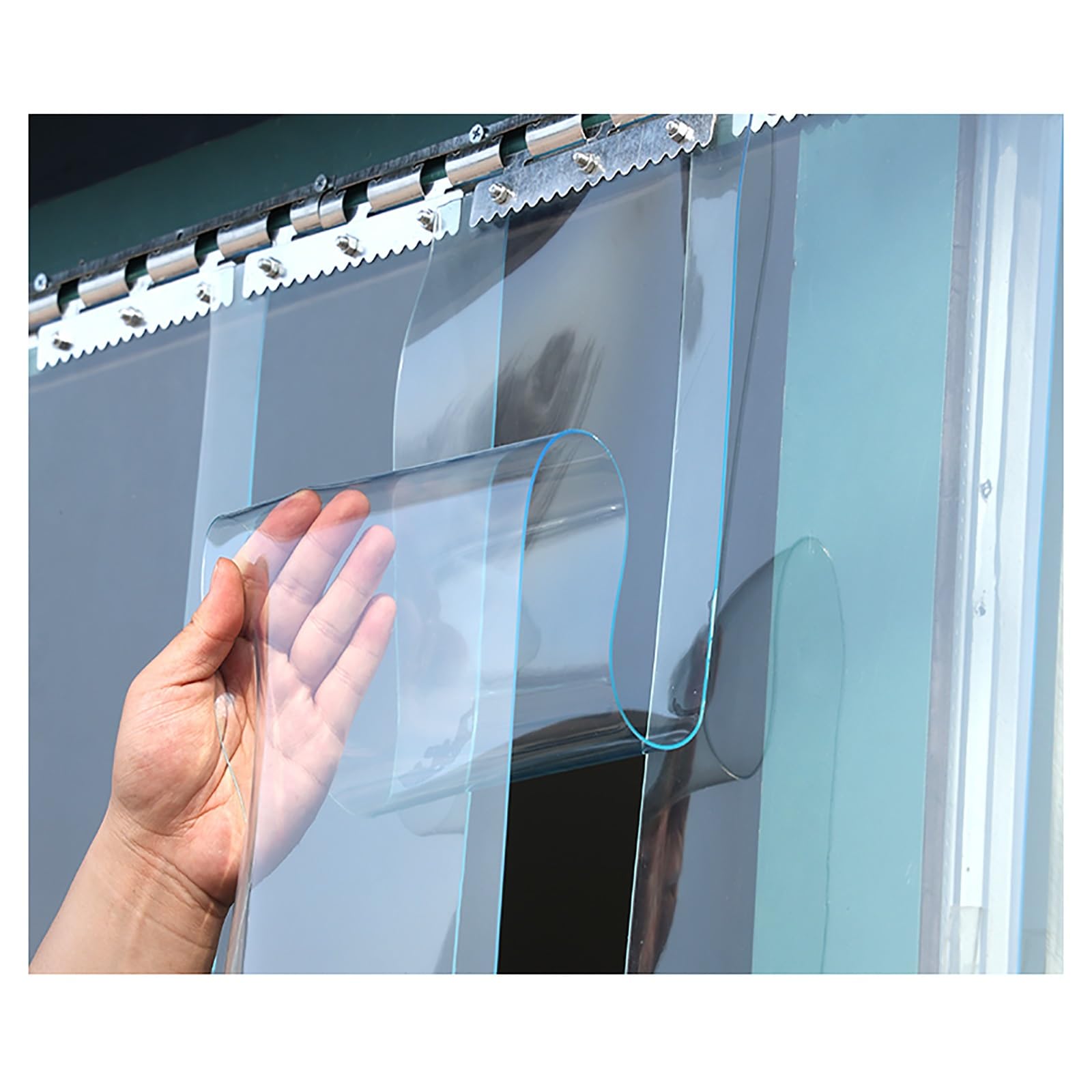 Rideau À Lanières en Plastique Transparent Isolant Rideau Porte Lanieres Rideaux À Lamelles Convient aux Chambres Froides D'entrepôt,Rideau à Lanière PVC(150x260cm/59.05x102.3in)