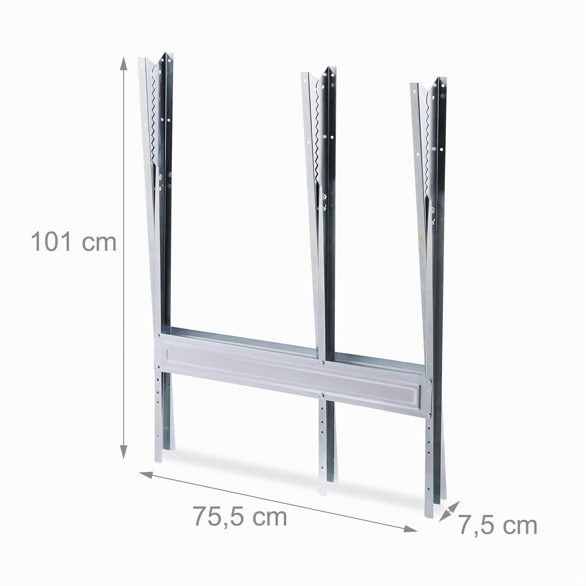 Relaxdays Chevalet de sciage, couper le bois, pliable, support tronçonneuse, acier, HxLxP: 81 x 75,5 x 81 cm, argenté
