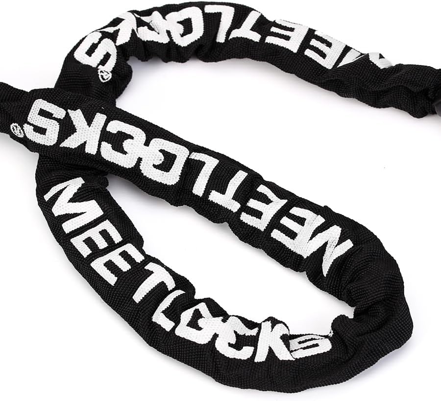 Miniatura 7 de Cerradura de cadena de bicicleta de 3.2 pies, combinación de 5 dígitos, alta seguridad, antirrobo, 0.236 in, resistente, reiniciable, sin llave,