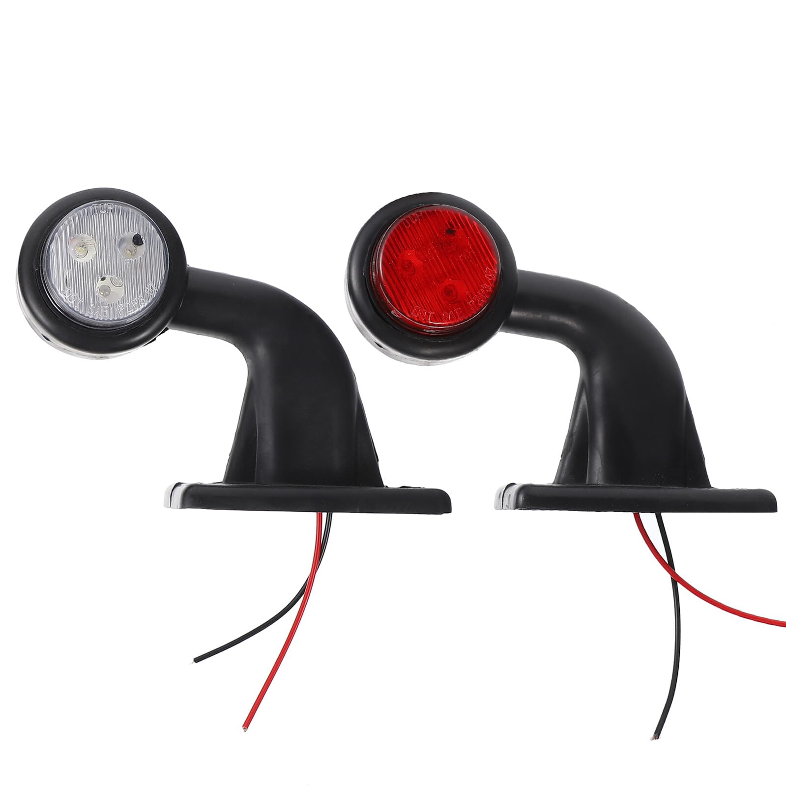 Alipis 1 Par de Luces Traseras y Laterales para Remolque y Semirremolque, LED 12, Color Blanco y Rojo, Material ABS, Señalización Práctica para Camiones