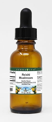 Extracto líquido de glicerita de hongos Reishi (15) - Sabor vainilla (1 oz, ZIN 522939)
