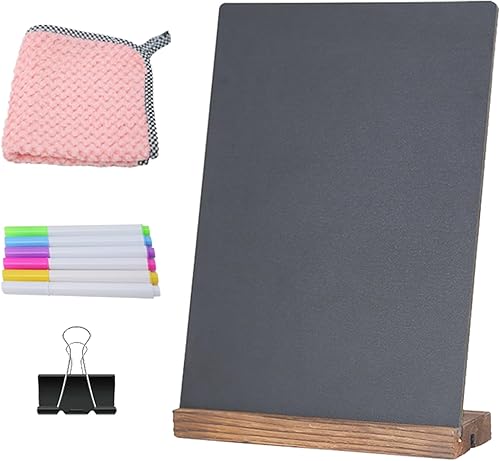 NEWNEWSHOW Letreros colgantes de madera de doble cara de 8.7 x 12 pulgadas, pizarra de mensajes, tablero de mensajes borrable con cuerda para colgar