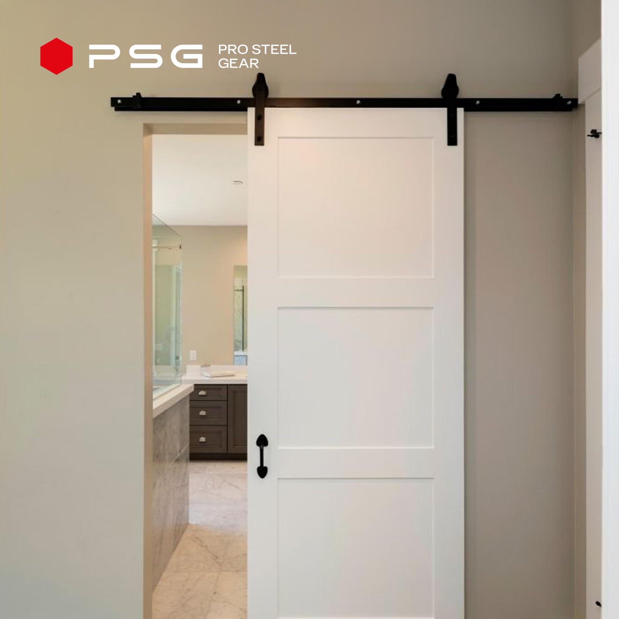 PSG System drzwi przesuwnych ATEST DO 250KG LOFT SZYNA 2m 200cm ZESTAW RETRO