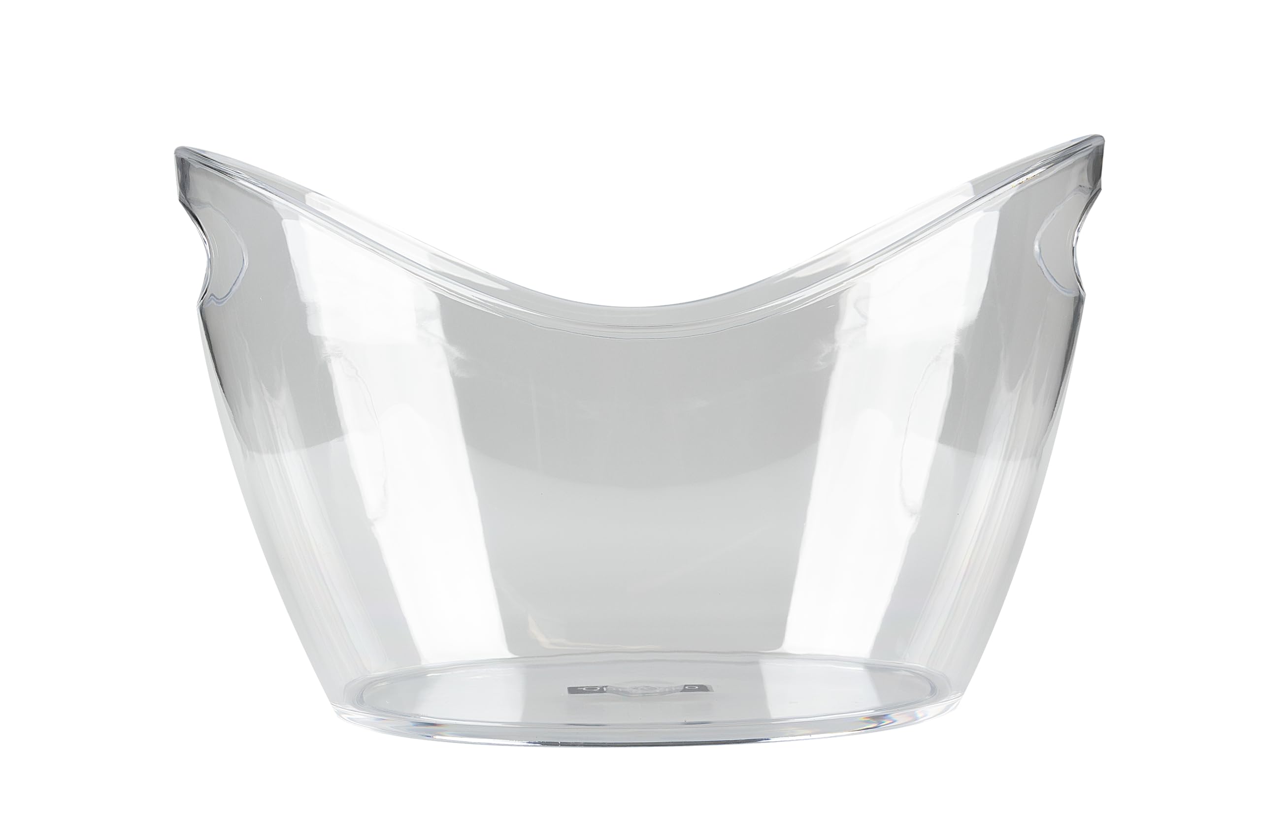 Qpractiko - Secchio ghiaccio trasparente | 12L capacità | Manico ergonomico | Anelli salvagoccia integrati | Per vino e bevande | Riutilizzabile e resistente, Trasparente, 40,5 x 29 x 24,5 cm, Plastic | Plastica PS, 40,5 x 29 x 24,5 cm, leggera e resistente, per bevande e bottiglie