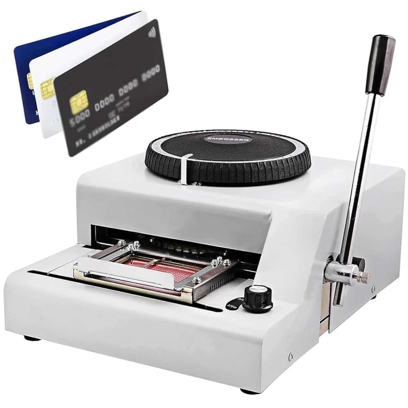 PtaTritious PVC Card Embosser, 72 Characters Card Embossing Printer, PVC Card Stamping Machine Manual for VIP Id Card Making, Letterpress Stamping Print Machine