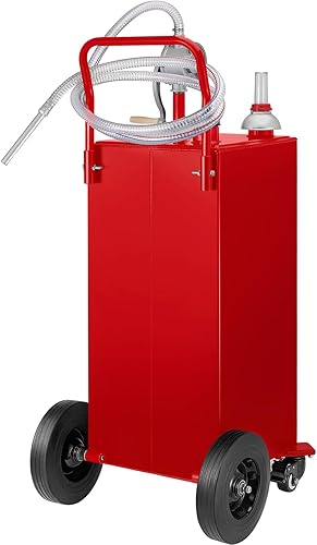 Miniatura 45 de VEVOR Organizador de combustible, 35 galones, tanque de almacenamiento de gas en 4 ruedas, con bomba de transferencia manual, contenedor