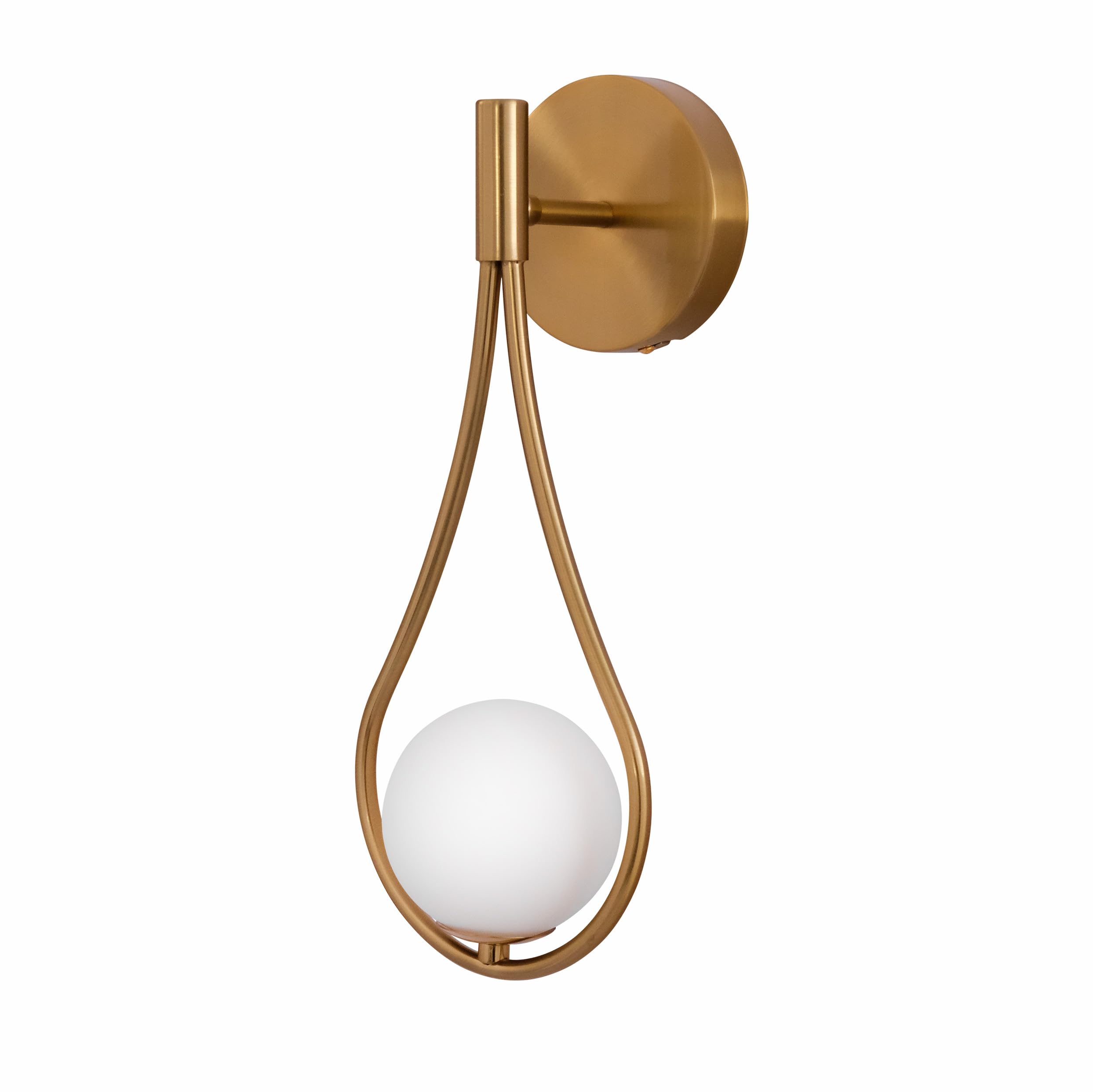 Tekled Opal And Gold Opal Glass Gold Metal Globe Wall Light G9 Fitting