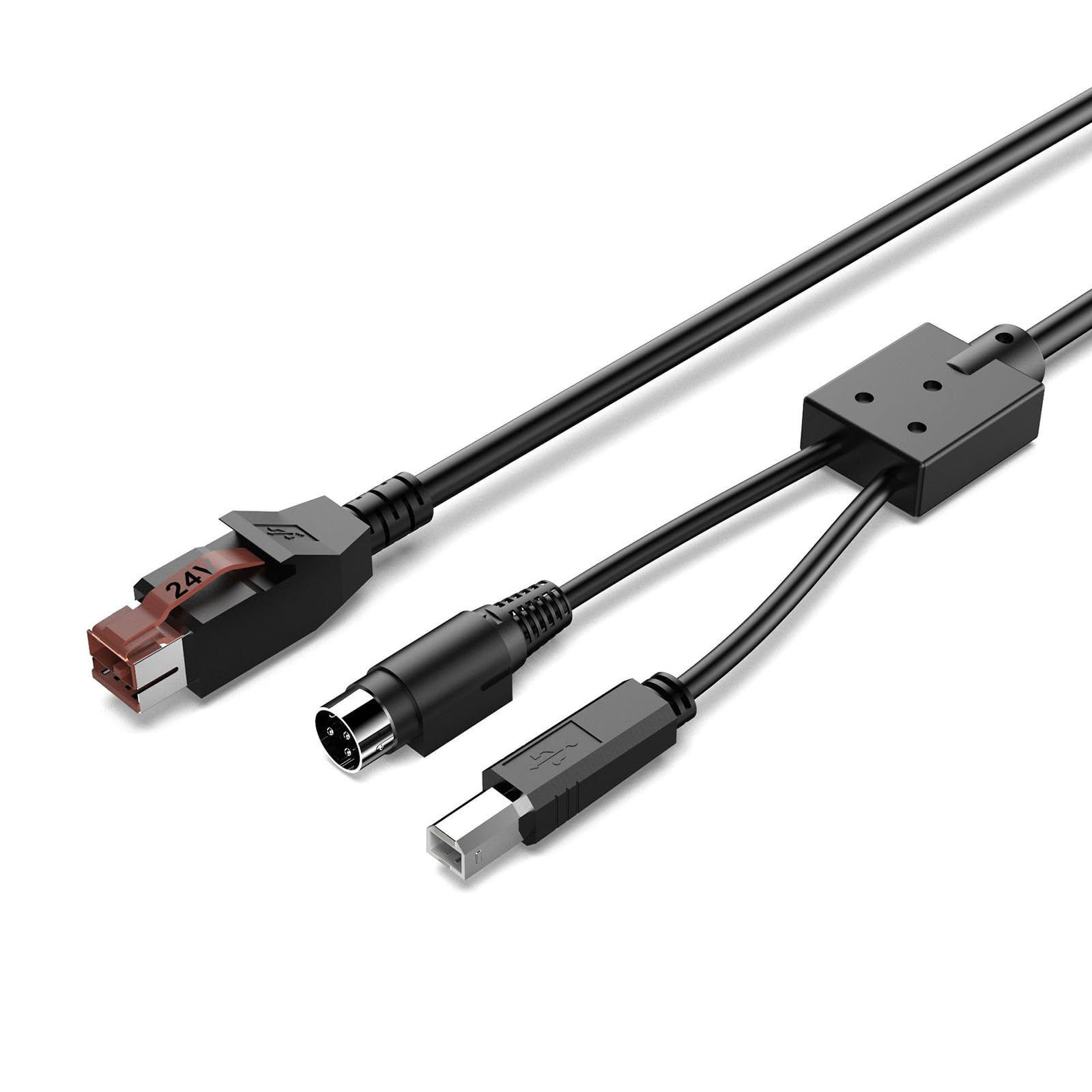 Cavo alimentazione da 24 V USB a 3 pin USB 2.0 B maschio per scansione Stampante codici a barre Dispositivi Accessori Cavo alimentazione della stampante