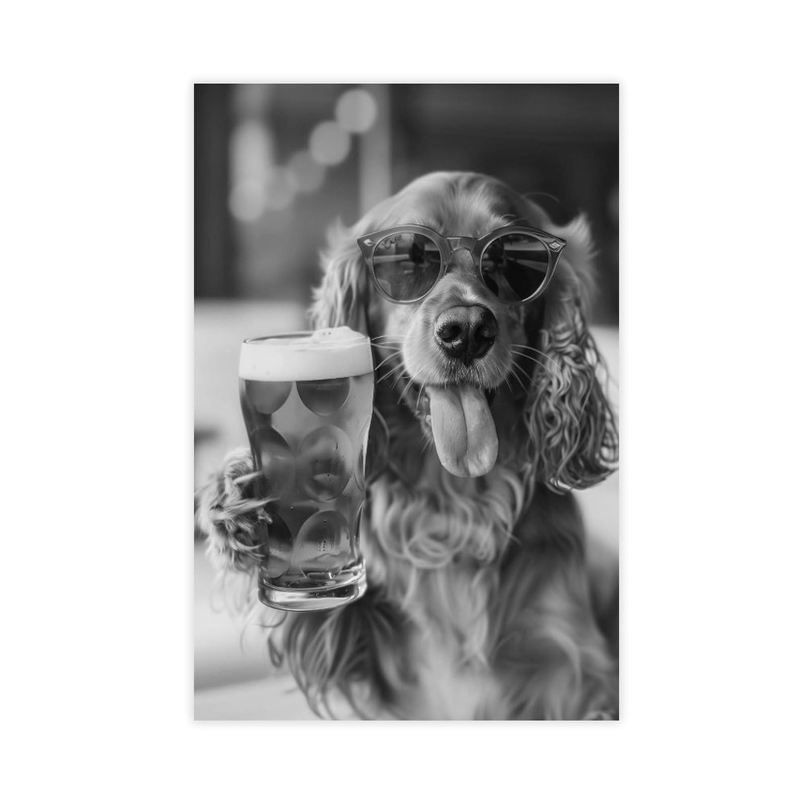 Utgn Cocker Spaniel And Beerposter Canvas Poster Wall Art Print Picture Paintings 12X18inch(30X45cm)