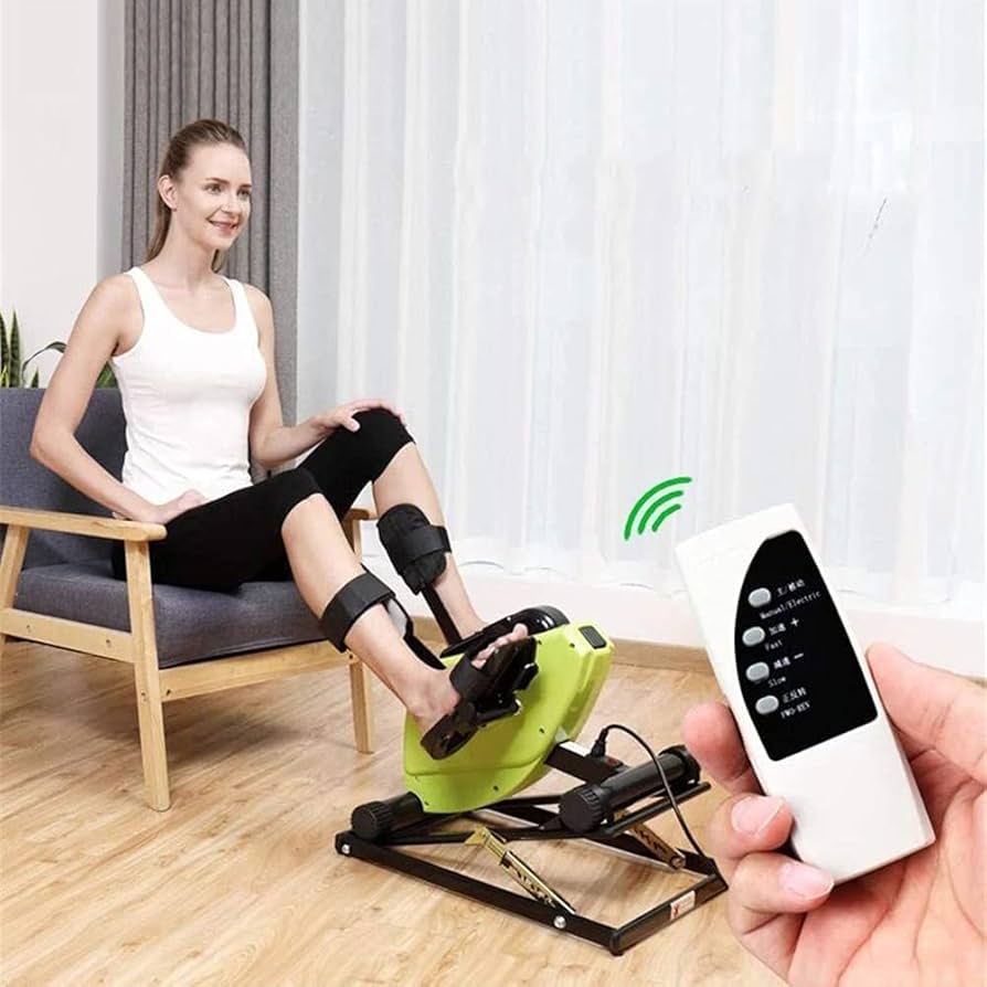 Exerpeutic Folding Exercise Bike Byjia Motorized Electric Pedal Exerciser, Fitness Exercise Bike For Hand, Arm, Knee & Leg, Mini Cycling Rehab Equipment For Handicap Disabled Mini Exercise Bike