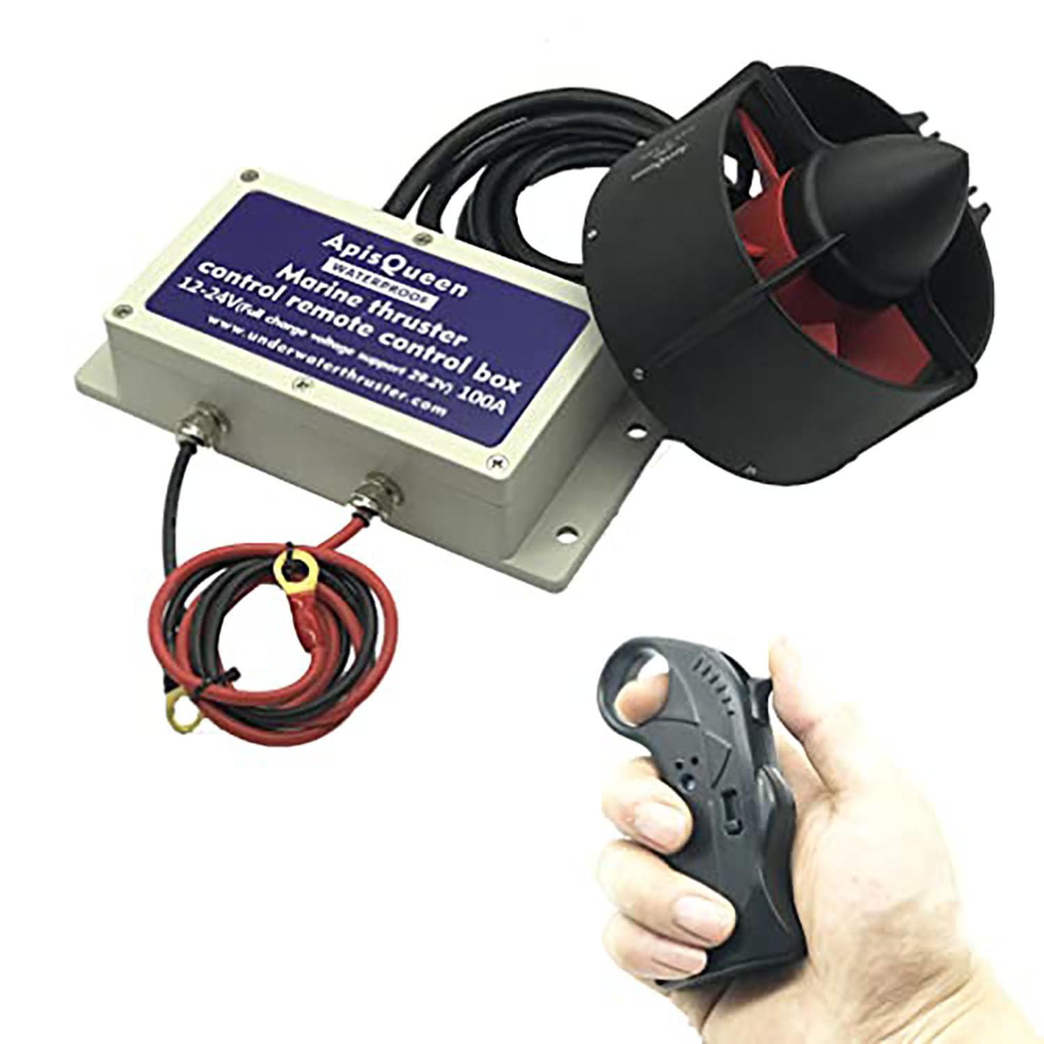 ApisQueen 12V U92 Set Underwater Thruster with Waterproof remote control For Kayaks, inflatable boats, paddle boards