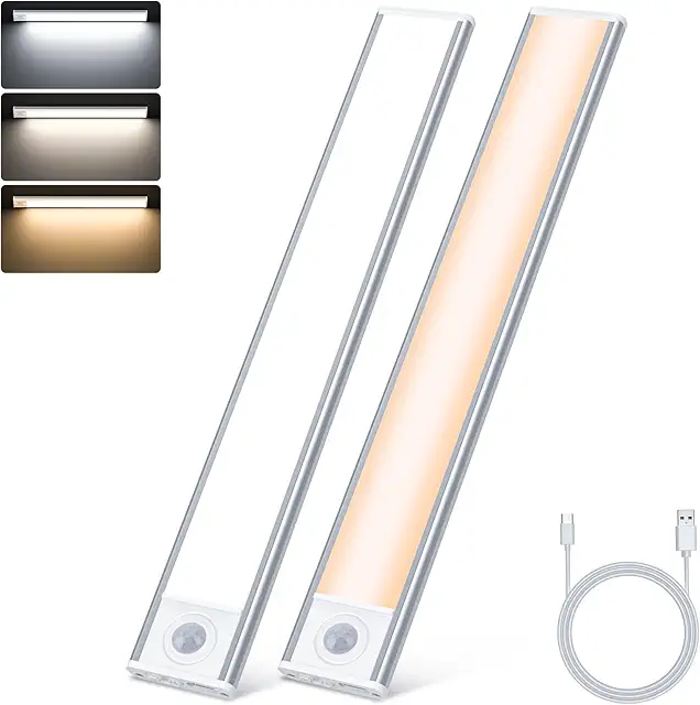 Rechargeable LED Undermount Light with Motion Sensor - 30cm Cabinet Light, 3000mAh Battery