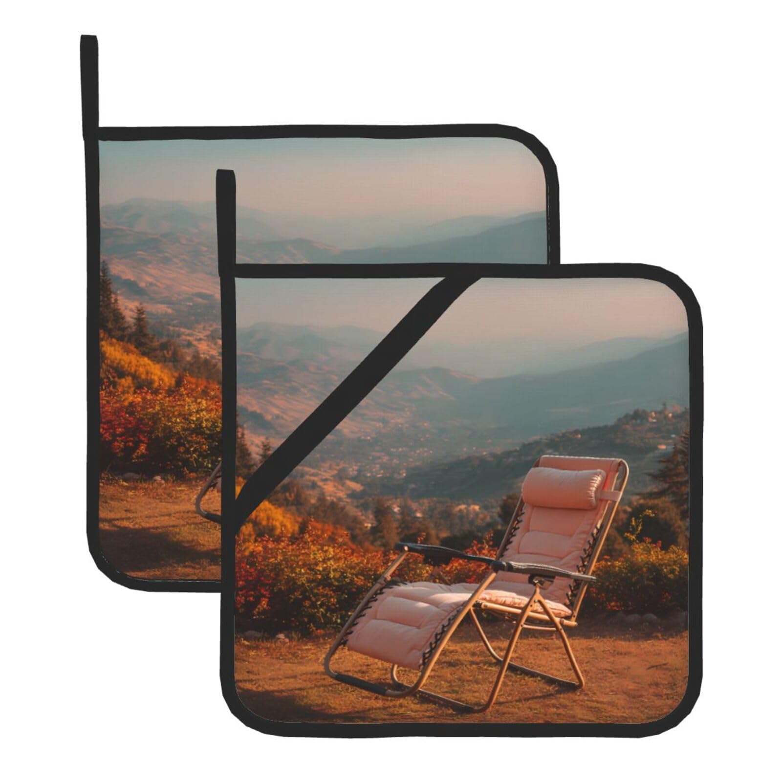 Dusk Sunset Square Heat Resistant Trivet Set Thick and Durable for Baking Barbecue Cookware Oven