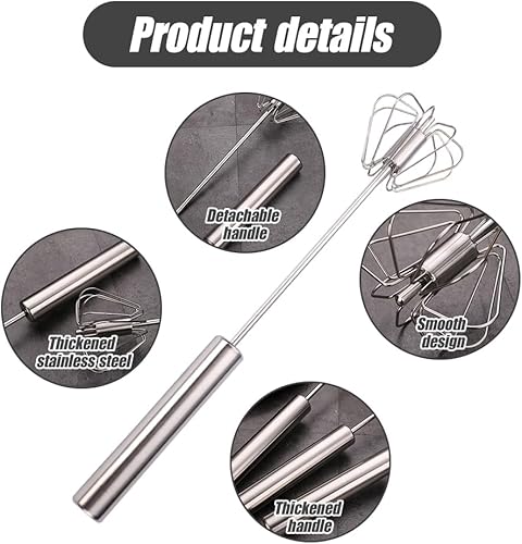 Miniatura 4 de Batidor de huevo de acero inoxidable con abridor de cáscara de huevo, batidora manual 2025, espumador de leche versátil, agitador de mano para