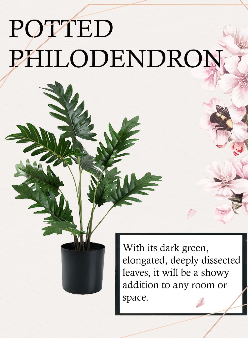 Amazon.com: Serene Spaces Living Artificial Xanadu Philodendron in Black  Plastic Pot, Lifelike Potted Plant for Balcony, Living Room, Kitchen,  Office, Patio, Entranceway, Gift Idea, 13" Diameter & 17" Tall : Home &