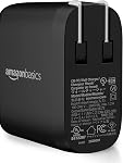 Amazon Basics 36W Two-Port USB-C Wall Charger for Tablets and Phones with Power Delivery - Black