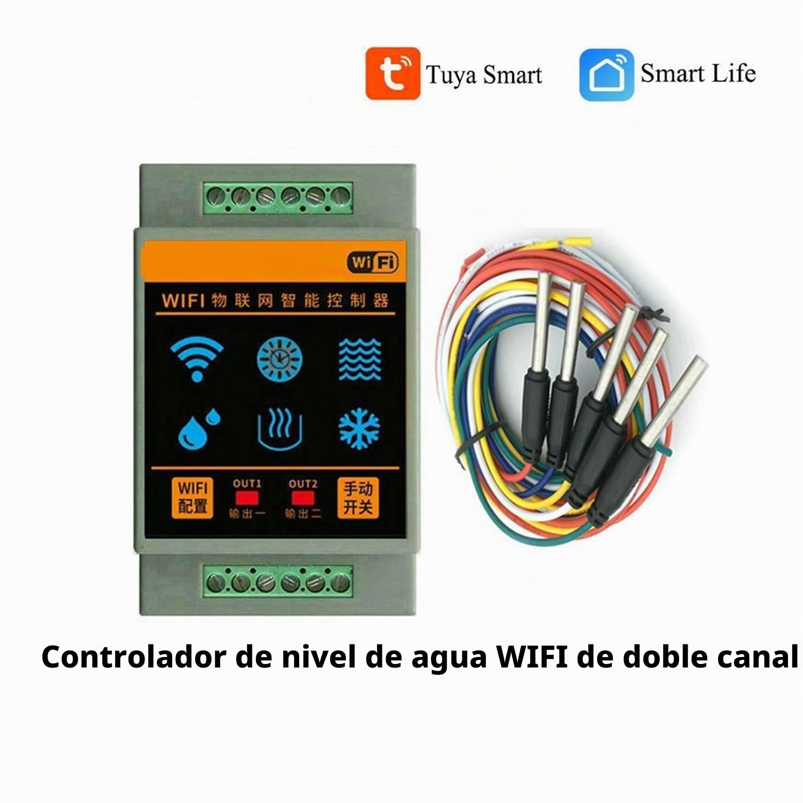 Sensor de Nivel de Agua for hogar Inteligente, Controlador WiFi, Alarma de inundación por Fuga, de detección de Flujo de Tanque de natación, protección contra Fugas