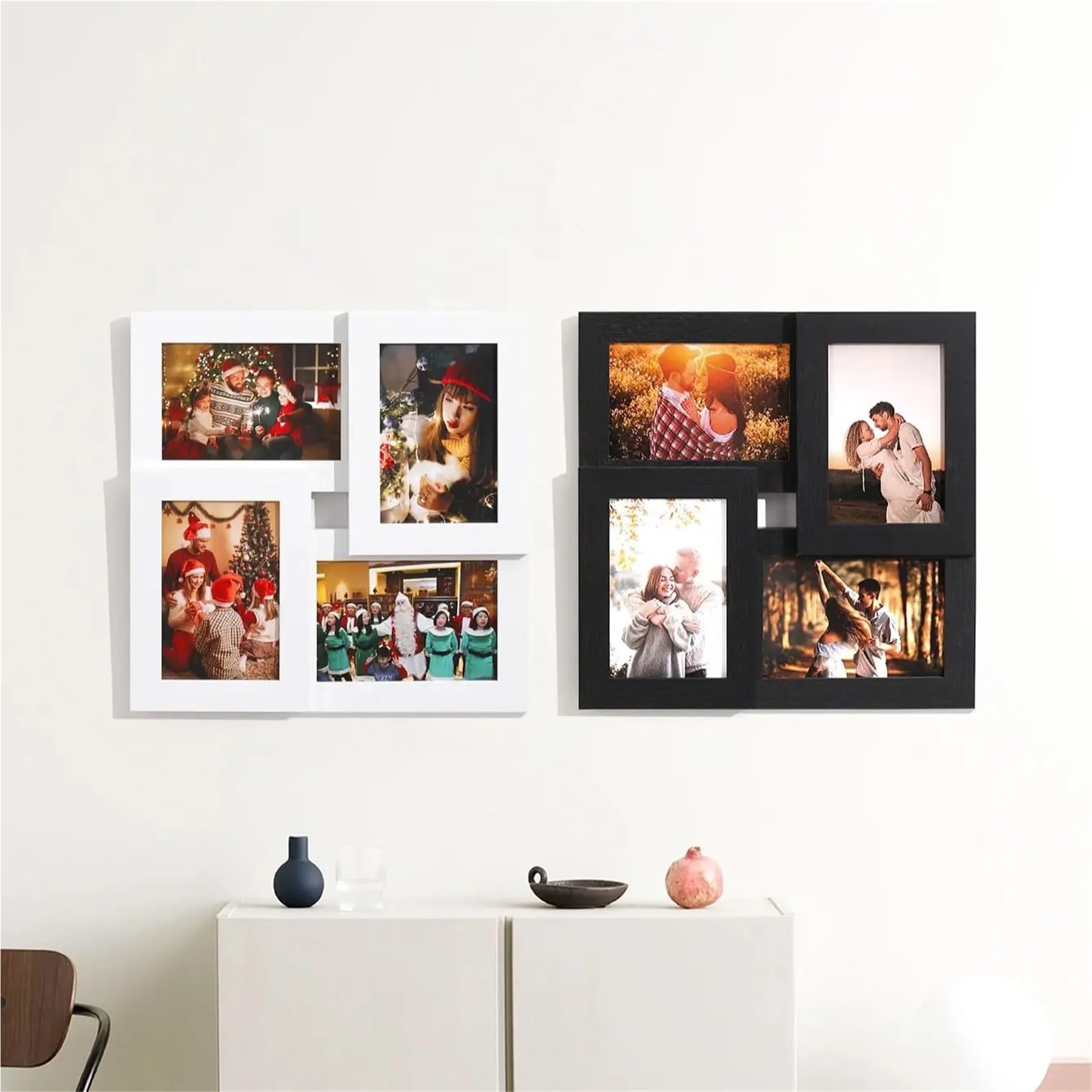 Marcos De Fotos Pared Marcos de fotos 4 x 6, juego marcos múltiples for decoración pared, collage familiar for parejas y amigos(White)