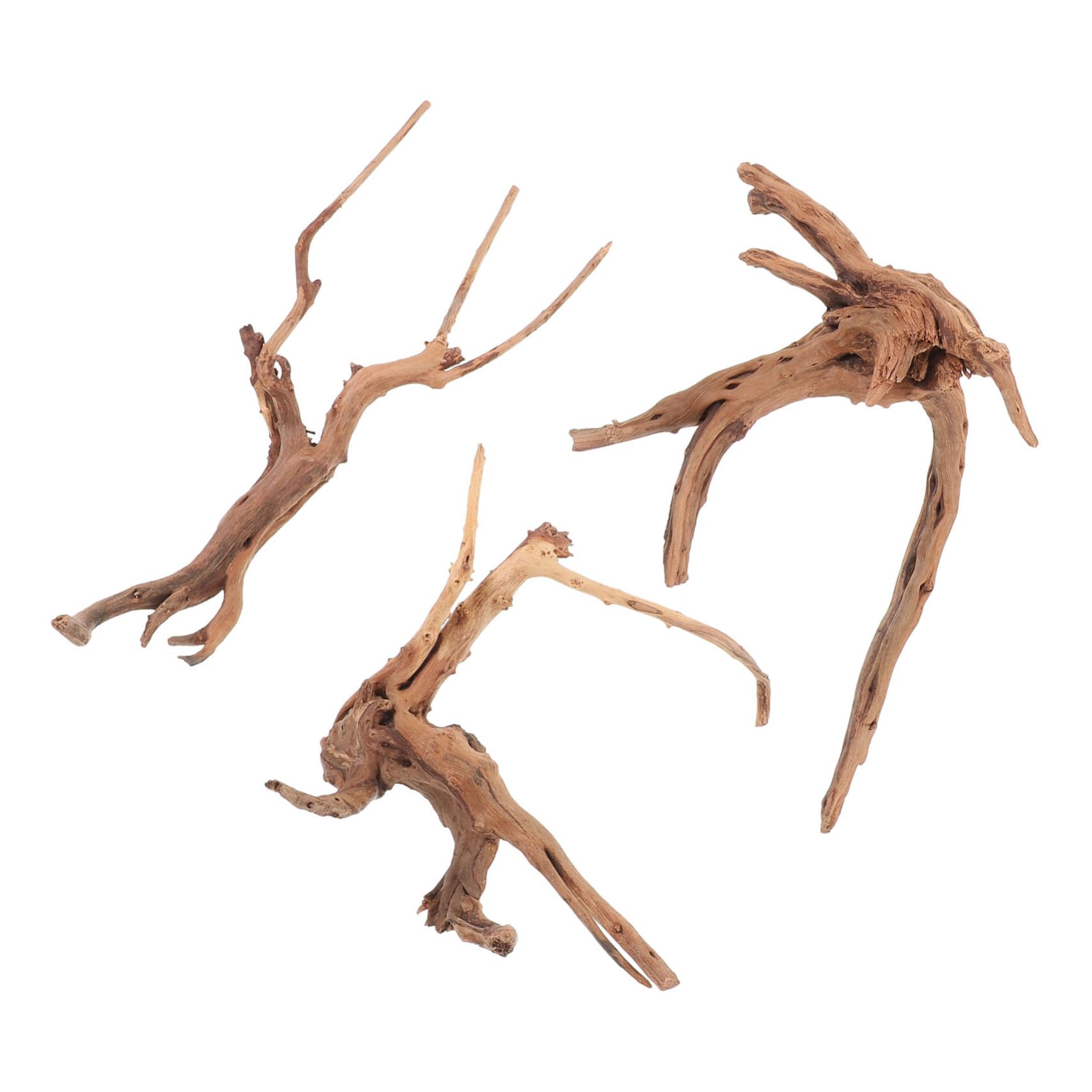 Luxshiny 3 Piezas Madera Flotante para Acuario Forma Realista, Fácil de Usar, Adorno Natural para Tanque de Reptiles y Mesa Varios Estilos