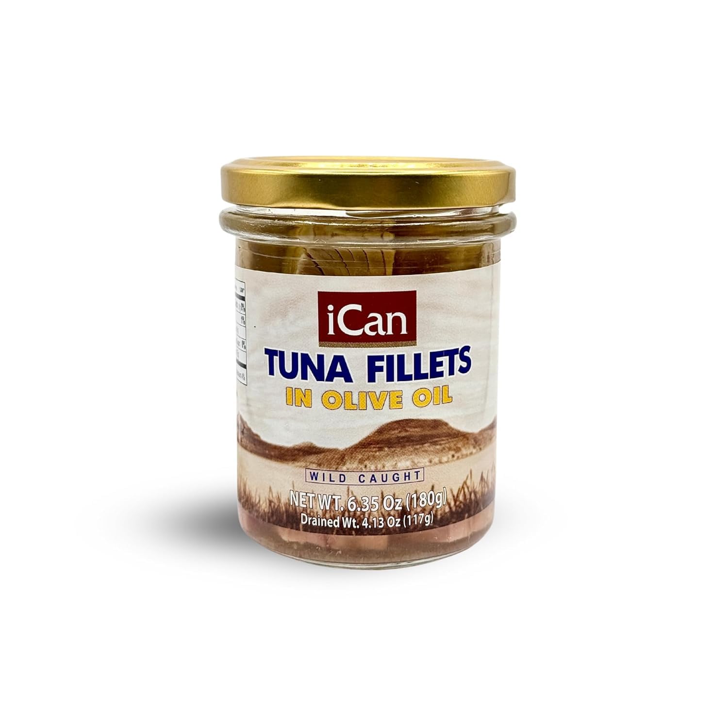 Ican Tuna Fillets in Olive Oil – Wild Caught – Glass Jar – 6.35 oz (180g)