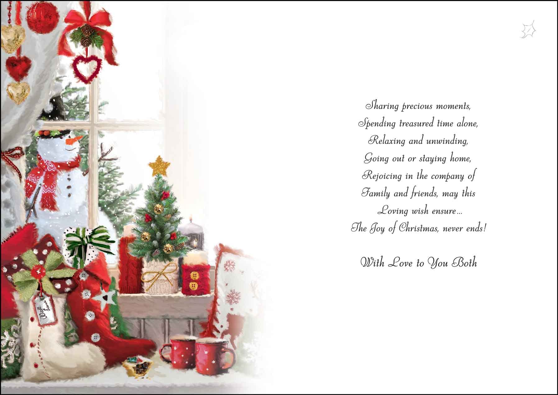 Jonny Javelin Special Grandson And His Wife At Christmas Card Festive Window, beige|white|black|red|grey, 157mm x 235mm - Image 2