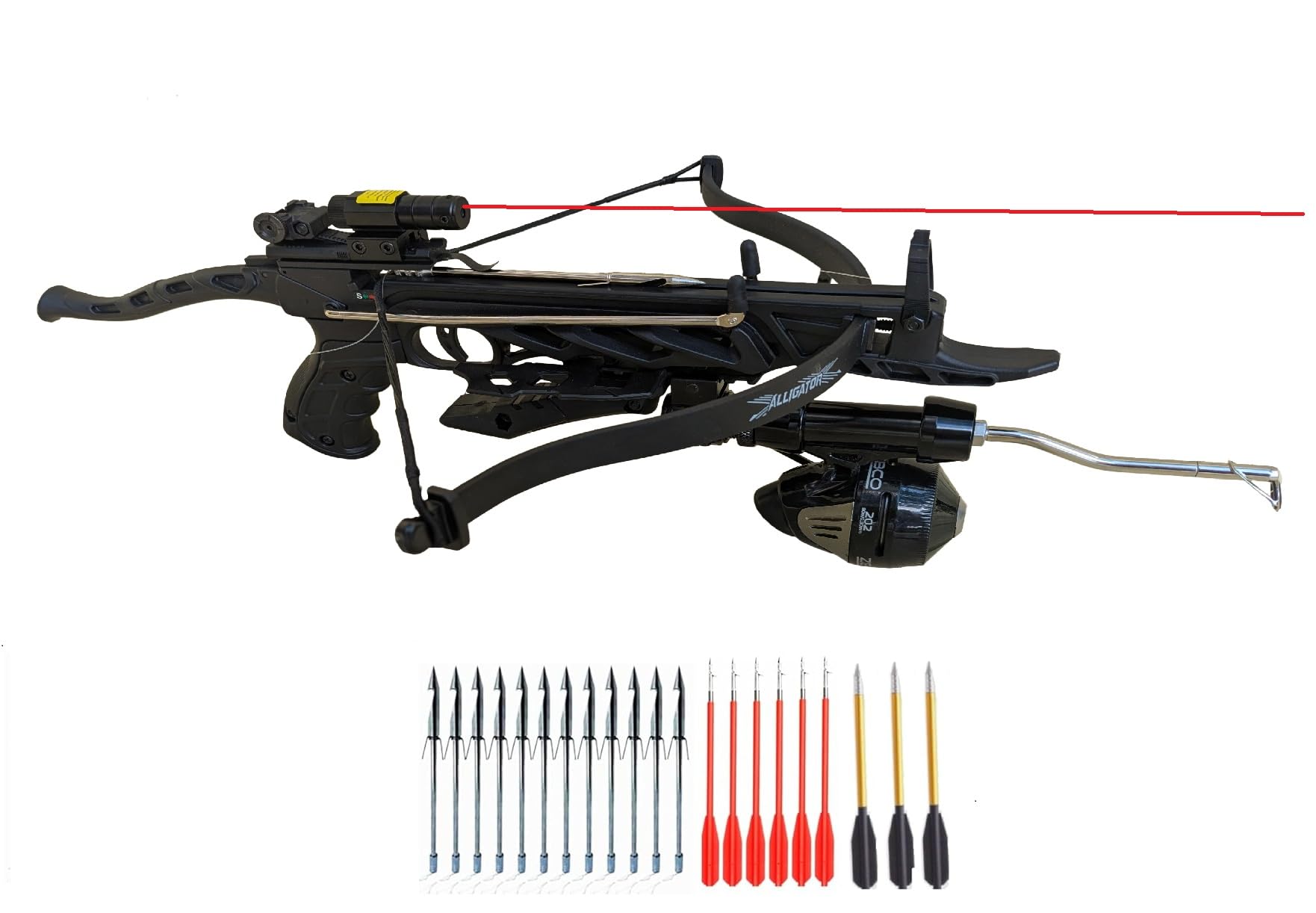 bilt crossbow for fishing accessories 80 lbs WT80 Night KIT with Flashlight, LINE Guide Includes 12 Heavy Steel Bolts and 9 Arrows : Sports & Outdoors Operating the crossbow requires 1lb berkley fireline crystal lure Model:RIC710XHF