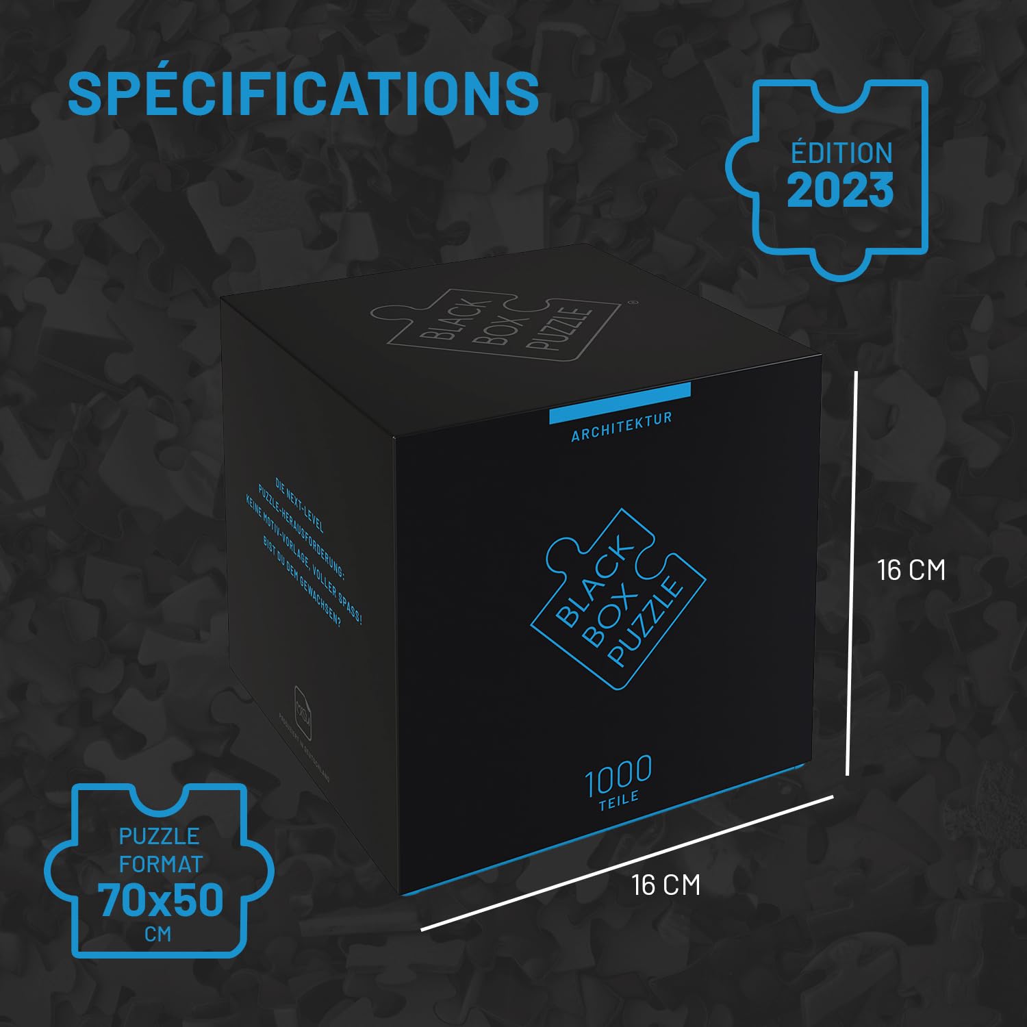 Misu Black Box Puzzle 1000 Pièces - Puzzle Adulte, Puzzlaces Classiques, Casse-tête Impossible, Jigsaw Puzzle - Architecture - Édition 2023