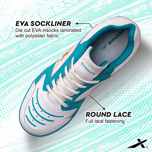 Image of Vector X Striker Cricket Shoes for Men & Boys Synthetic Leather Upper PVC Sole Studs Lace up Closure Lightweight & Durable Sports Shoe Ideal for Turf, Ground & Hard Surfaces