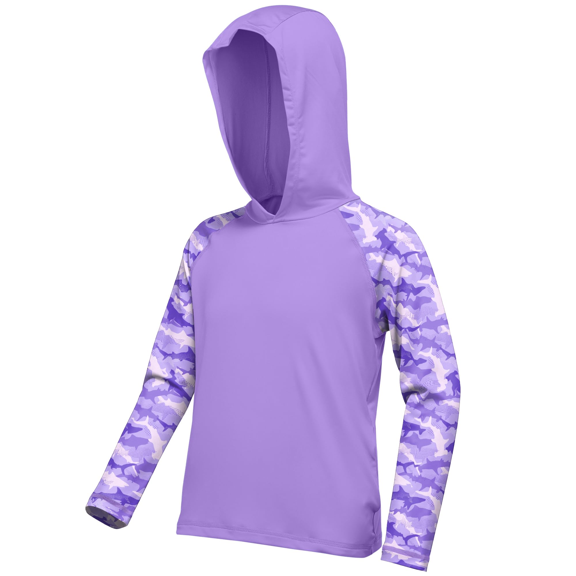 Boys Rash Guard Swim Hoodie, Kids Long Sleeve Sun Fishing Shirts