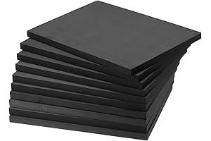 uxcell EVA Foam Sheets: 10mm Black Foam for Crafts and DIY (10-Pack)