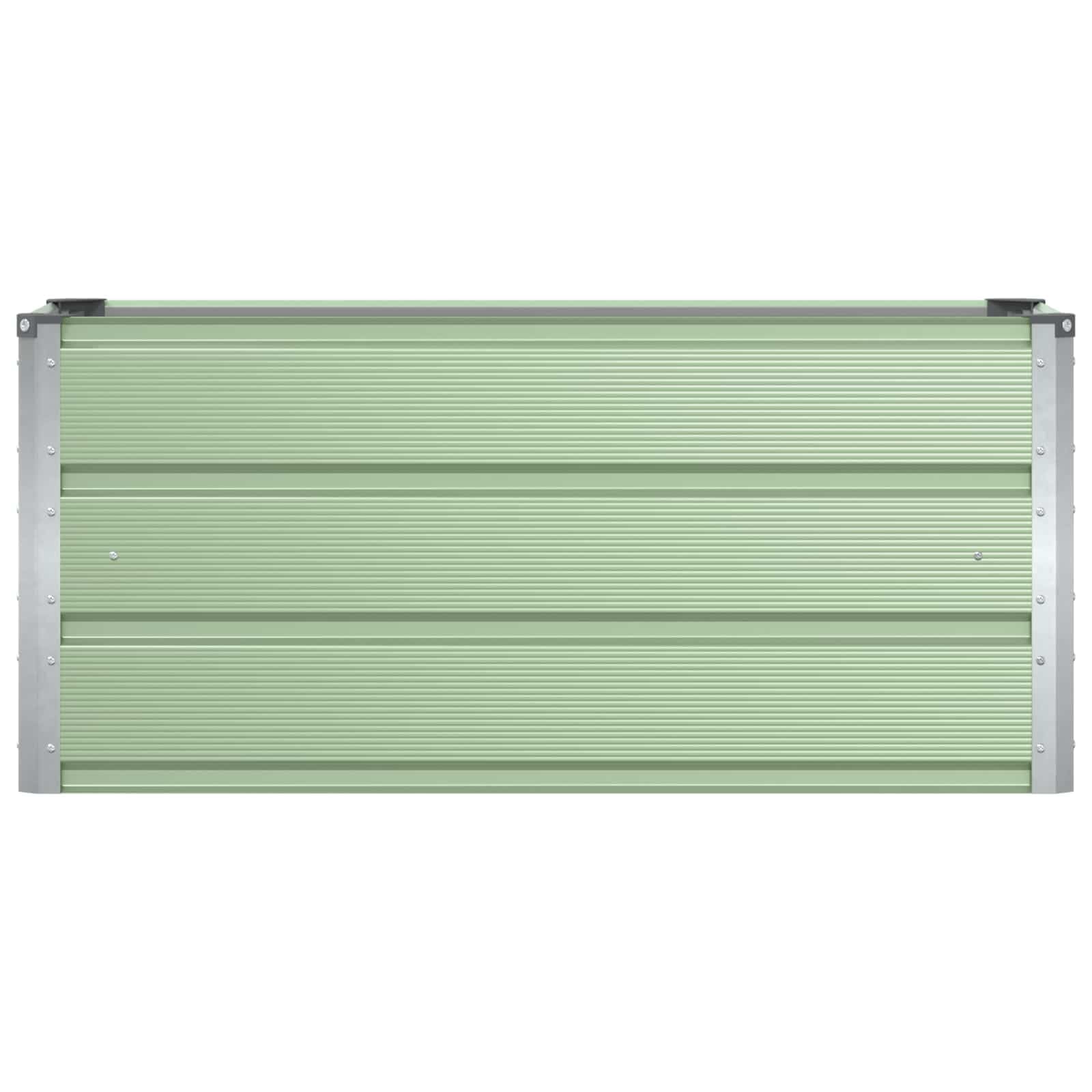 Macetero verde 100 x 40 x 45 cm de acero | Jardinera de acero resistente para jardín, balcón y terraza. Diseño moderno con mucho espacio para las plantas.