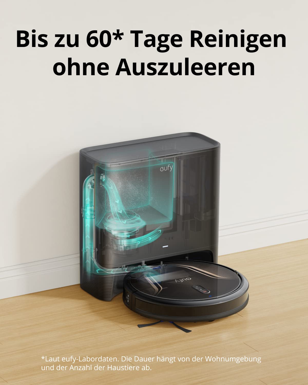 eufy Saugroboter mit Absaugstation G40 Hybrid+, Saugroboter mit Wischfunktion, 2.500Pa Saugkraft, WLAN Funktion, Planbare Saugroute, Ultra dünnes Design, Schwarz (Generalüberholt)