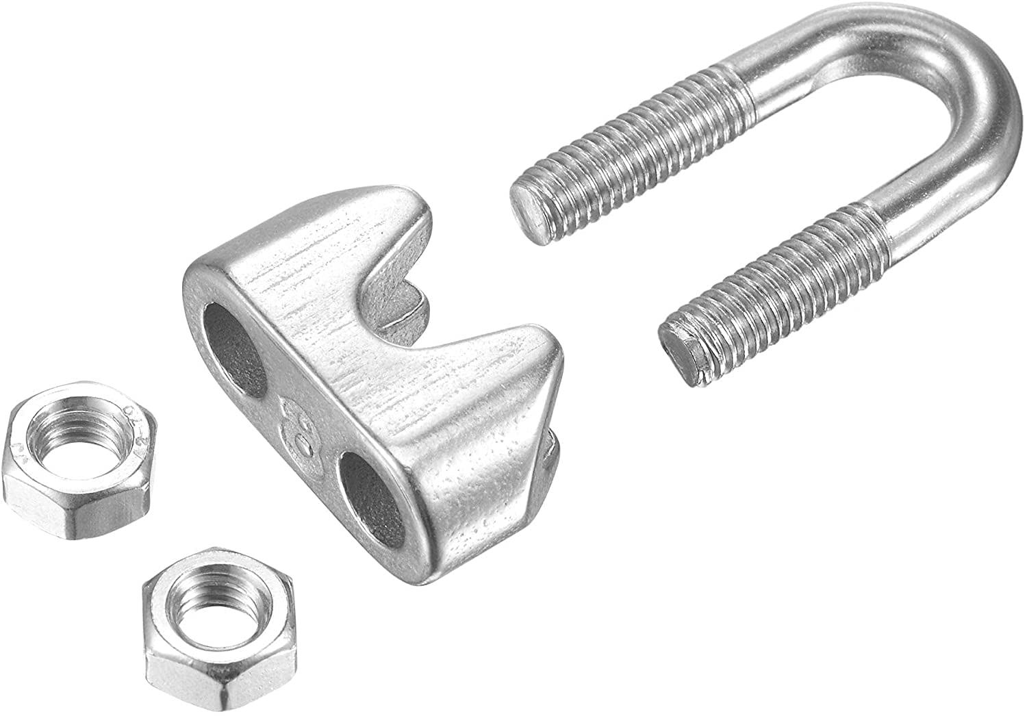 Nudo/ Perro/ Abrazadera Acero Forjado Para Cable De 1/8″, Acero Inoxidable