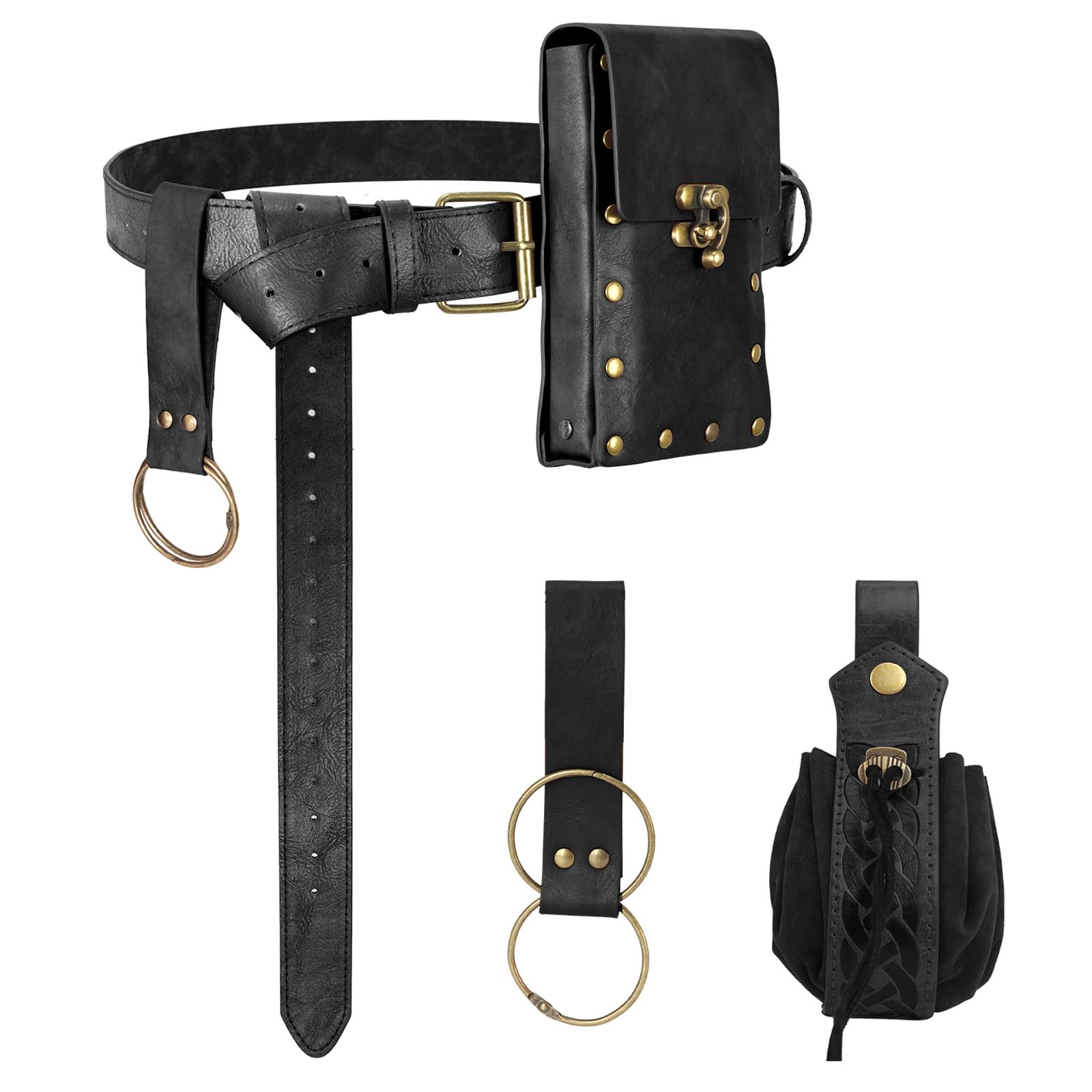 Ceinture Renaissance avec pochette porte-monnaie pirate pour accessoires de festival