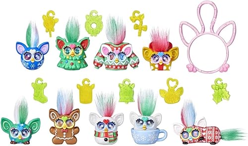 Miniatura 2 de Calendario de Adviento de Minis Furby para niños de 6 años en adelante, 24 días de juguetes navideños sorpresa con figuras de 1 pulgada, calcomanías