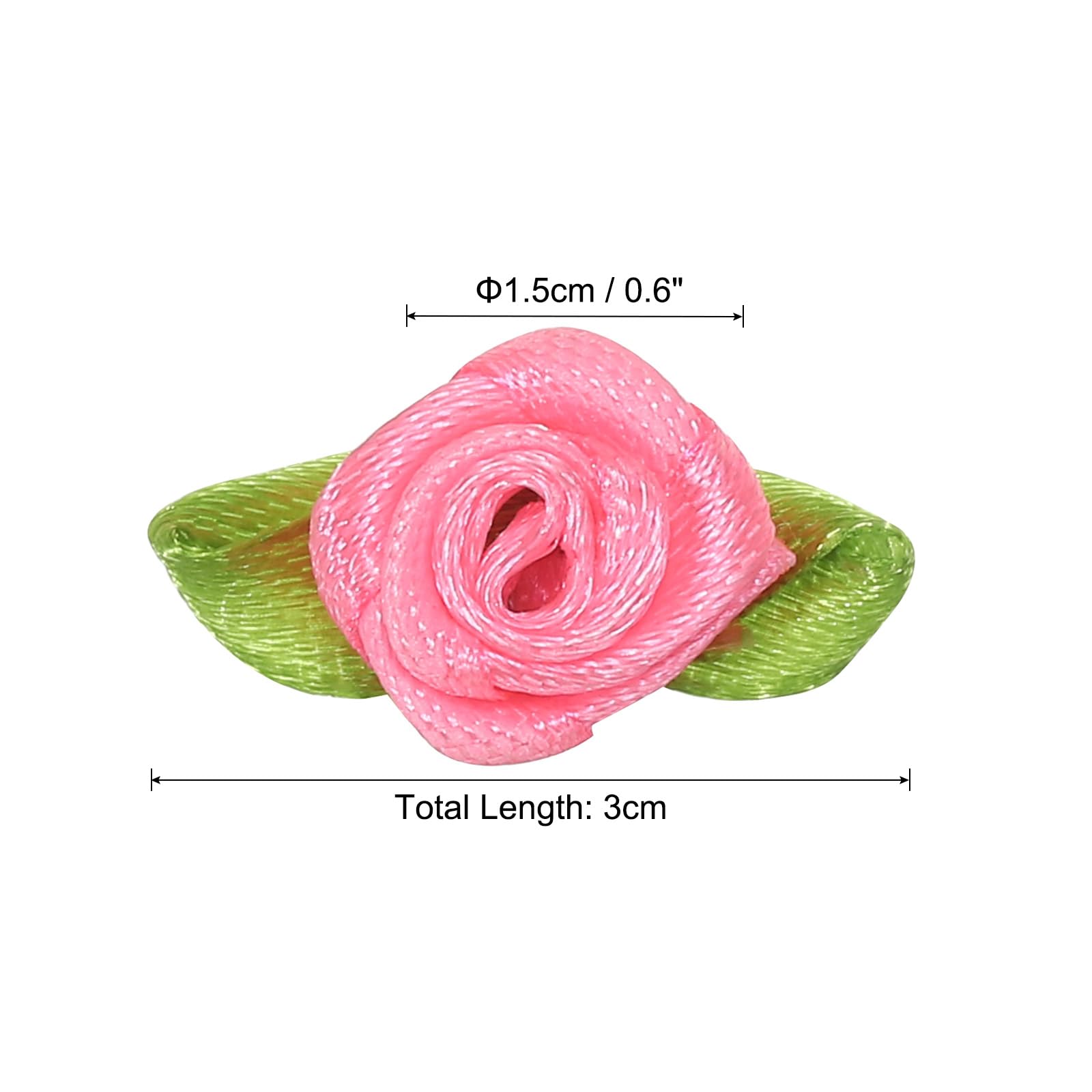 PATIKIL 15mm Tiny Satin Ribbon Rose - Image 2