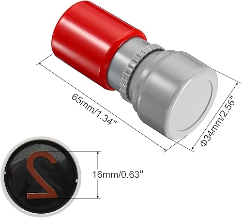 Miniatura 2 de PATIKIL Sellos de números de 0.63 pulgadas, sello de tinta de plástico con número 2 de caracteres autoentintado para álbumes de recortes de aula,