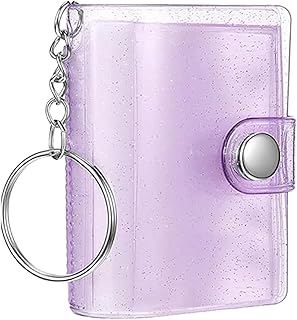 ミニ フォトアルバム キーホルダー, 24ポケットミニフォトアルバム, 小型 携帯用 クリア バインダー, 子供 財布 バックパック 大人 男性 女性 誕生日 結婚式 学校用