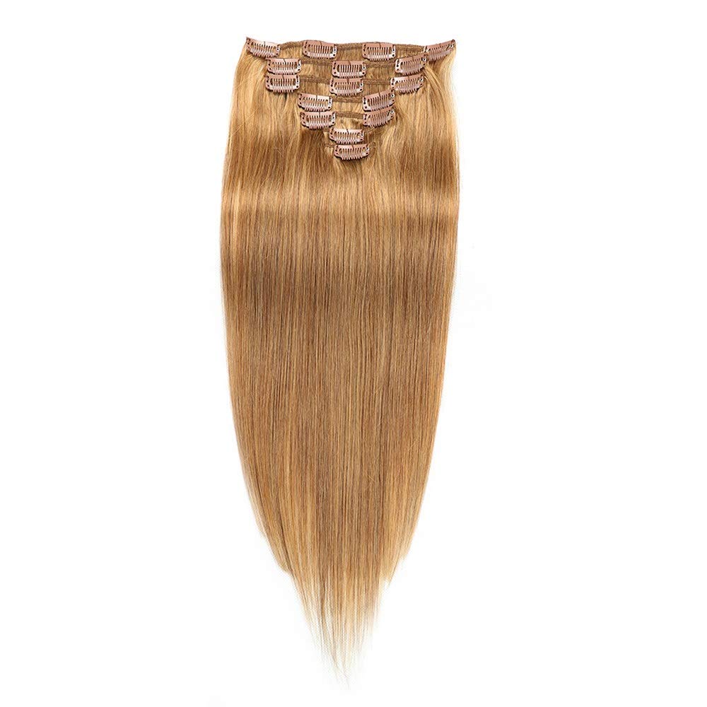 Kathleen Chance 7 Pcs Blonde Human Hair Extension Clip In