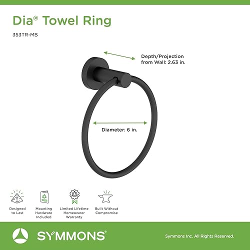 Miniatura 7 de Symmons 35AC3BUNDLEMB - Juego de accesorios de baño de pared de 3 piezas, color negro mate