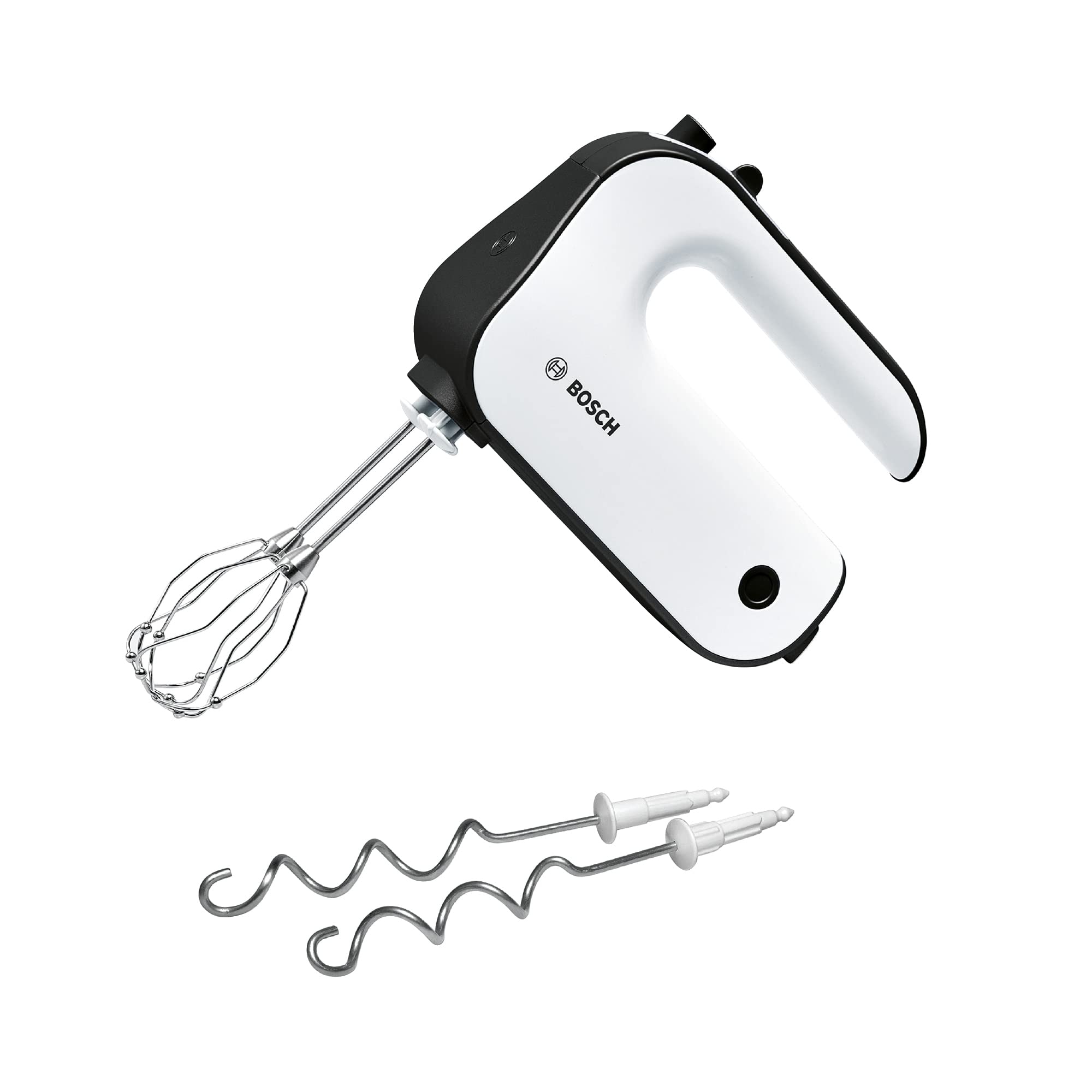 MMR08R2 Hachoir, 400 W, 0.8 liters, Rouge & MFQ4020 – Batteur à main polyvalent avec fouets et crochets pétrisseurs – Puissance de 450 W – Couleur : Anthracite/Blanc