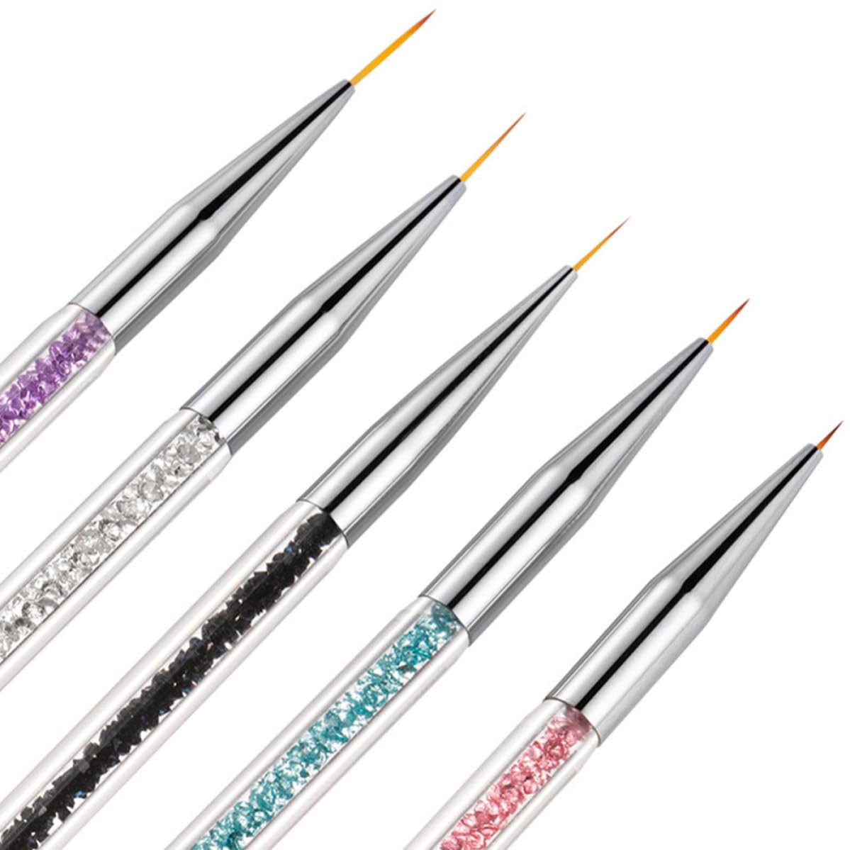 5pcs Nail Art Dotting Pens Double-ended Nail Drawing Pen Set Lightweight Plastic Manicure Accessories for DIY and Personal Use, for Drawing Fine Details