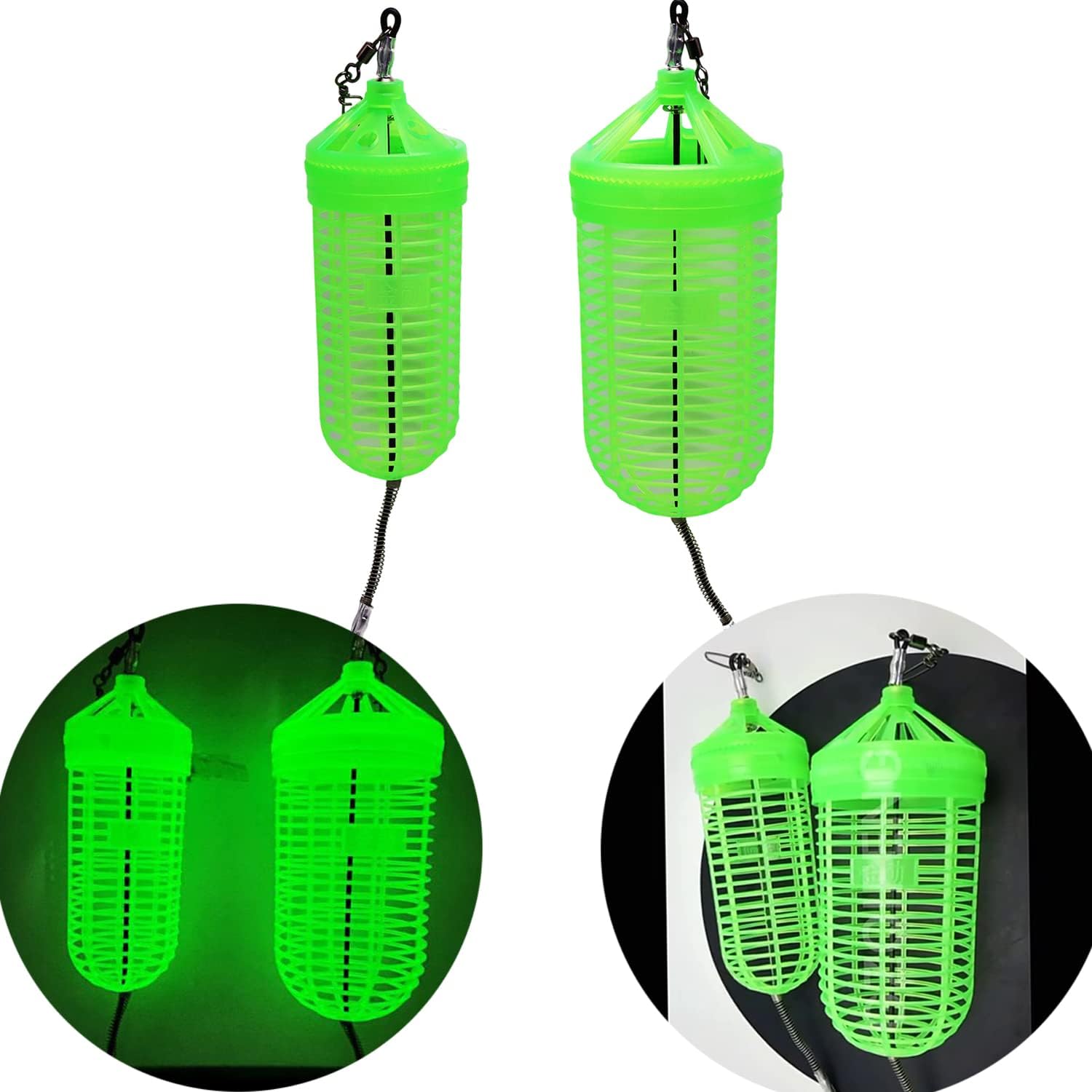 Luminous Fishing Bait Trap Cage, Feeder Basket Holder Lure