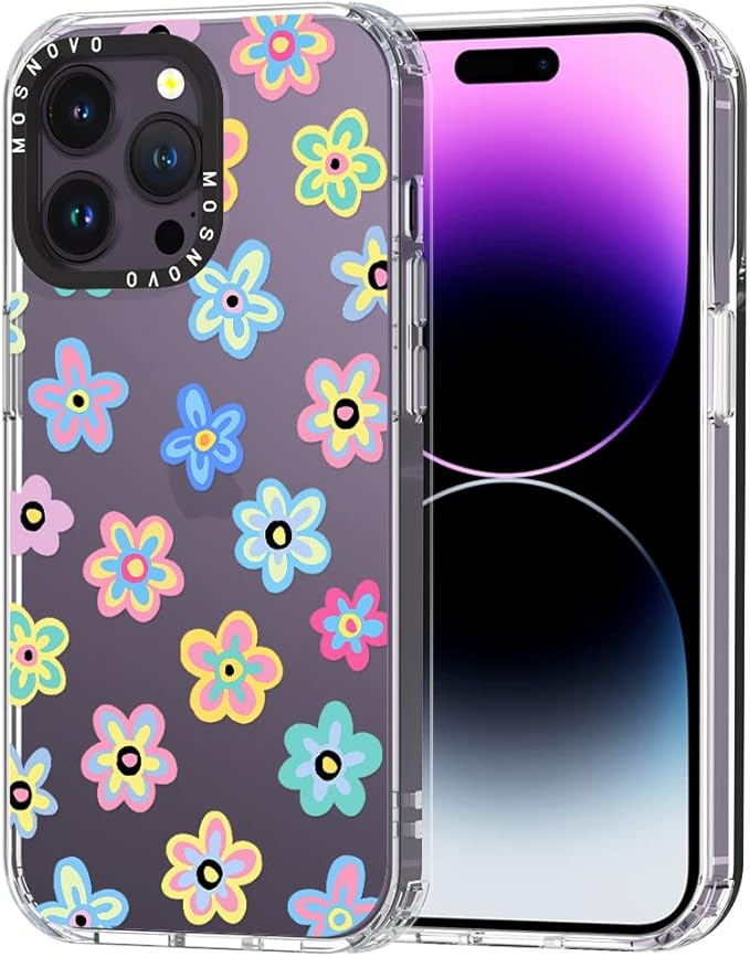 MOSNOVO for iPhone 14 Pro Max Case, [Buffertech 6.6 ft Drop Impact] [Anti Peel Off